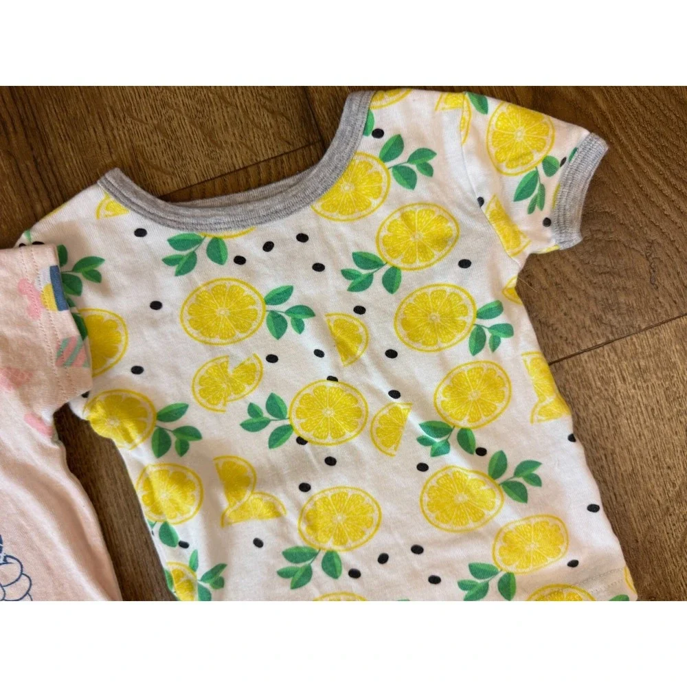 Disney Baby‎ Girl Pajamas 12 Months Lot Minnie Mouse Lemon Toddler Short Sleeved